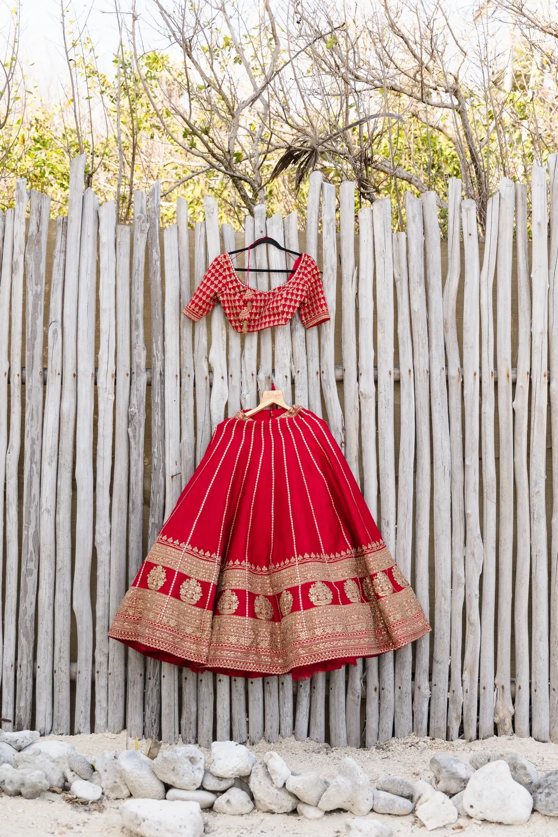 Bridal Gown Lehenga Cholis. Destination Wedding at Blue Venado Riviera Maya Mexico