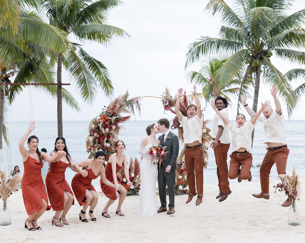 Group Wedding Photos at Blue Venado Venue Mexico